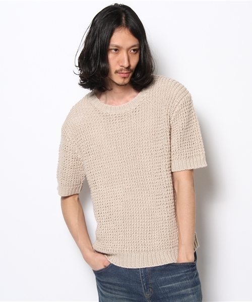 BEAMS(ビームス)の「○KINO S/SニットP/O(ニット/セーター・メンズ・ナチュラル・SMALL/MEDIUM/LARGE)」の1枚目の写真