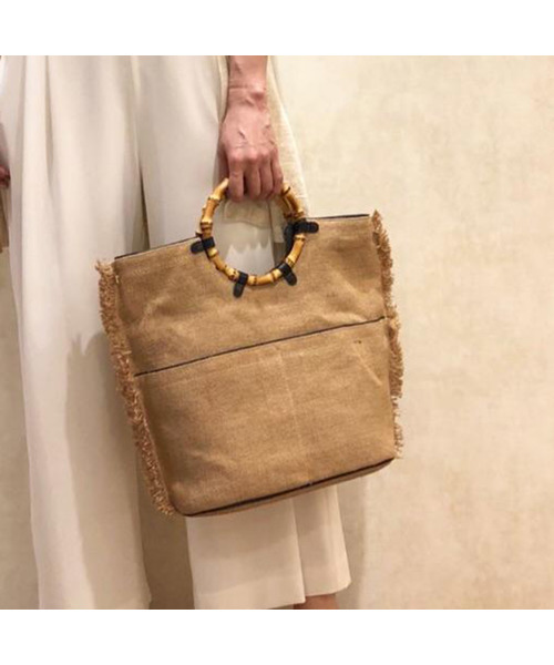 story.（ストーリー）の「【story.(ストーリー)】バンブーリネントート（ハンドバッグ・レディース・ベージュ・FREE）」の6枚目の写真