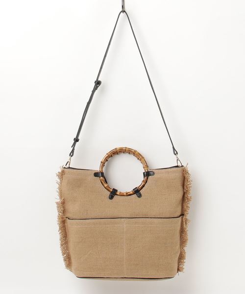 story.（ストーリー）の「【story.(ストーリー)】バンブーリネントート（ハンドバッグ・レディース・ベージュ・FREE）」の4枚目の写真