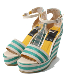 【JETEE】ラメボーダーウエッジサンダル