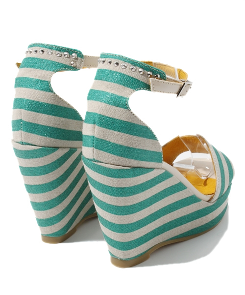 JETEE（ジュテ）の「【JETEE】ラメボーダーウエッジサンダル（サンダル・レディース・ブラック/グリーン/シルバー・23.0cm/24.0cm/24.5cm/23.5cm）」の6枚目の写真