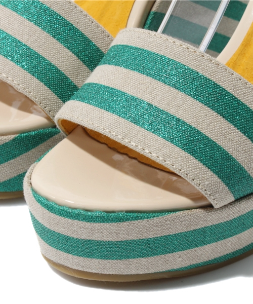 JETEE（ジュテ）の「【JETEE】ラメボーダーウエッジサンダル（サンダル・レディース・ブラック/グリーン/シルバー・23.0cm/24.0cm/24.5cm/23.5cm）」の8枚目の写真