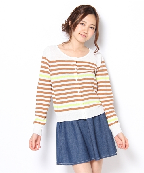 mystic（ミスティック）の「【mystic】 3ハイショクボーダーCD（カーディガン/ボレロ・レディース・ベージュ/オフホワイト/キャメル/ベージュ系その他・ﾌﾘ-）」の10枚目の写真