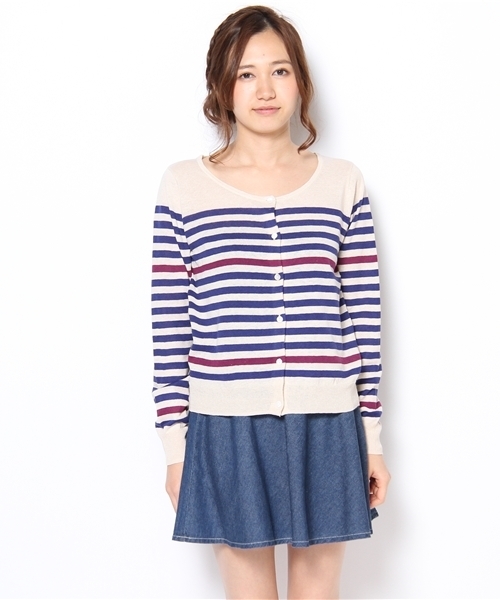 mystic（ミスティック）の「【mystic】 3ハイショクボーダーCD（カーディガン/ボレロ・レディース・ベージュ/オフホワイト/キャメル/ベージュ系その他・ﾌﾘ-）」の6枚目の写真