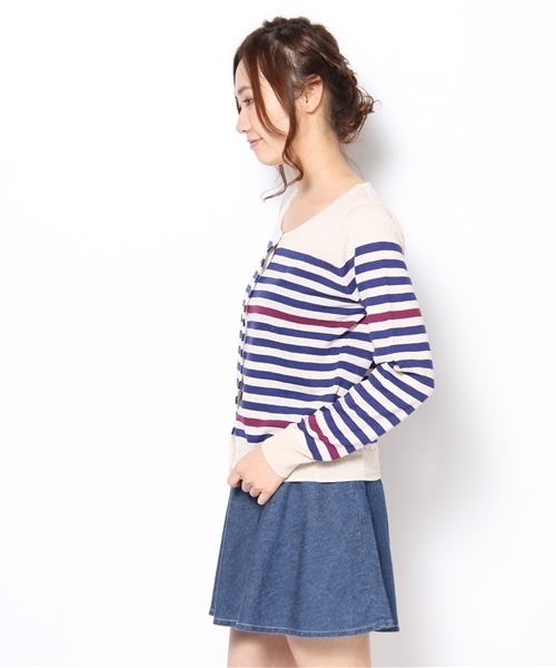 mystic（ミスティック）の「【mystic】 3ハイショクボーダーCD（カーディガン/ボレロ・レディース・ベージュ/オフホワイト/キャメル/ベージュ系その他・ﾌﾘ-）」の12枚目の写真