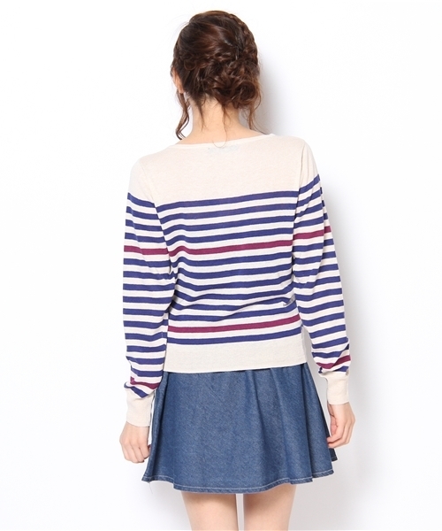 mystic（ミスティック）の「【mystic】 3ハイショクボーダーCD（カーディガン/ボレロ・レディース・ベージュ/オフホワイト/キャメル/ベージュ系その他・ﾌﾘ-）」の7枚目の写真