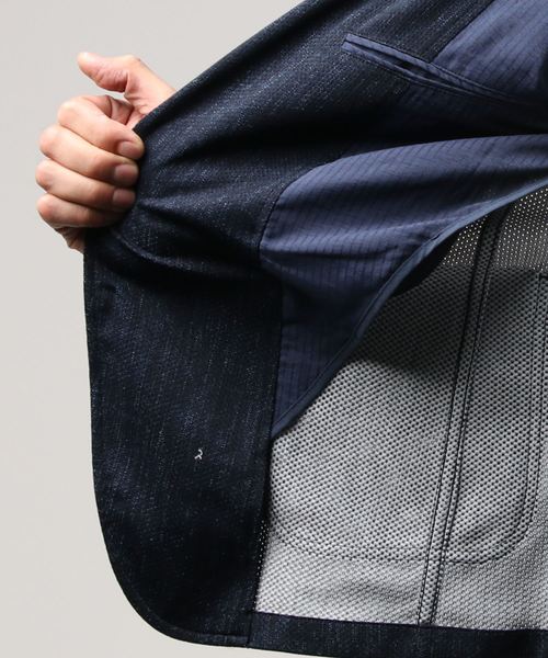MEN'S BIGI（メンズビギ）の「ストレッチ 高機能ジャケット / EVARET （同素材パンツあり セットアップ 可能）（テーラードジャケット・メンズ・ネイビー・LL/S/M/L）」の4枚目の写真