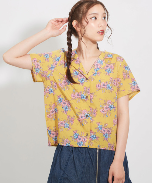 CUBE SUGAR（キューブシュガー）の「花柄開襟半袖シャツ（シャツ