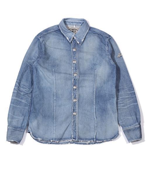 TMT（ティーエムティー）の「【「ハラスメントゲーム」迫田孝也さん着用】SCAR-STITCH DENIM SHIRTS（シャツ/ブラウス・メンズ・インディゴブルー/ライトインディゴブルー/ブラック・SMALL/MEDIUM/LARGE/X-LARGE）」の13枚目の写真