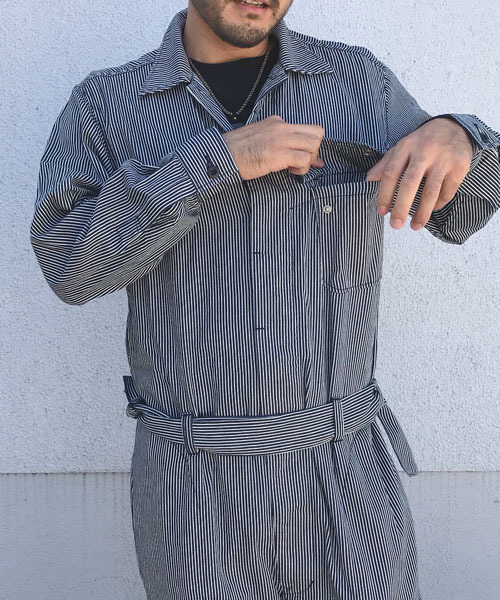 Snow Peak（スノーピーク）の「コットンヒッコリーツナギ＜日本製＞（つなぎ/オールインワン・メンズ・ネイビー/キナリ・LARGE/MEDIUM/SMALL/1/X-LARGE）」の11枚目の写真