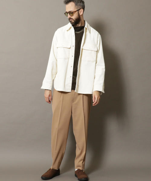 BEAUTY&YOUTH UNITED ARROWS（ビューティーアンドユースユナイテッドアローズ）の「BY トリコチン 1P ルーズパンツ о（スラックス・メンズ・ベージュ/ブラック・MEDIUM/SMALL/LARGE/X-LARGE）」の7枚目の写真