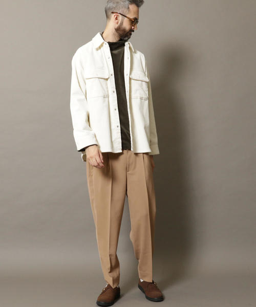BEAUTY&YOUTH UNITED ARROWS（ビューティーアンドユースユナイテッドアローズ）の「BY トリコチン 1P ルーズパンツ о（スラックス・メンズ・ベージュ/ブラック・MEDIUM/SMALL/LARGE/X-LARGE）」の6枚目の写真