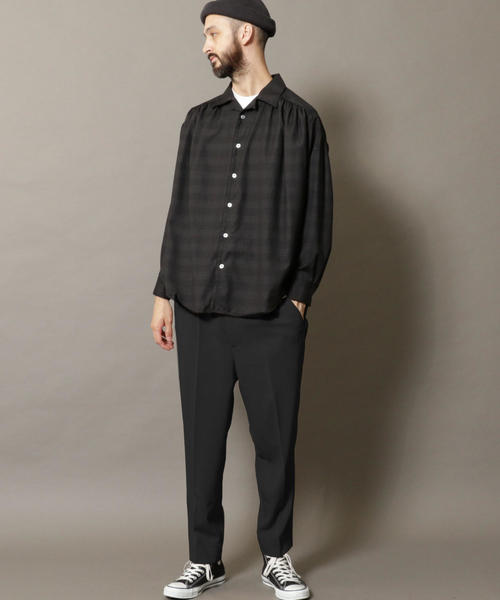 BEAUTY&YOUTH UNITED ARROWS（ビューティーアンドユースユナイテッドアローズ）の「BY トリコチン 1P ルーズパンツ о（スラックス・メンズ・ベージュ/ブラック・MEDIUM/SMALL/LARGE/X-LARGE）」の11枚目の写真