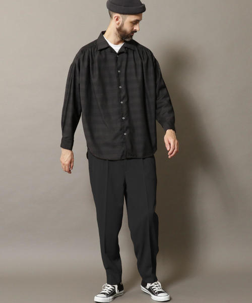BEAUTY&YOUTH UNITED ARROWS（ビューティーアンドユースユナイテッドアローズ）の「BY トリコチン 1P ルーズパンツ о（スラックス・メンズ・ベージュ/ブラック・MEDIUM/SMALL/LARGE/X-LARGE）」の10枚目の写真