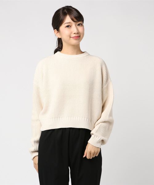 MOUSSY(マウジー)の「L/S RIB KNIT(ニット/セーター・レディース・カーキ/バーガンディー/ライトベージュ/ダークブラウン・FREE)」の10枚目の写真