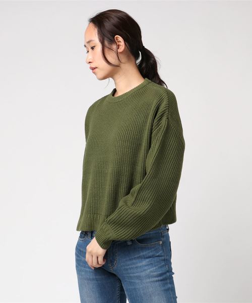 MOUSSY(マウジー)の「L/S RIB KNIT(ニット/セーター・レディース・カーキ/バーガンディー/ライトベージュ/ダークブラウン・FREE)」の7枚目の写真