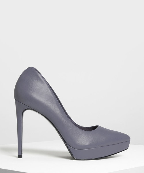 CHARLES & KEITH(チャールズ & キース)の「ポインテッドプラットフォームパンプス / Pointed Platform Pumps(パンプス・レディース・ブラック/グレー・22.5cm/23cm/23.5cm/24.5cm/25cm)」の2枚目の写真