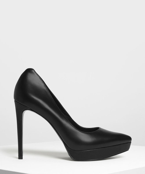 CHARLES & KEITH(チャールズ & キース)の「ポインテッドプラットフォームパンプス / Pointed Platform Pumps(パンプス・レディース・ブラック/グレー・22.5cm/23cm/23.5cm/24.5cm/25cm)」の1枚目の写真