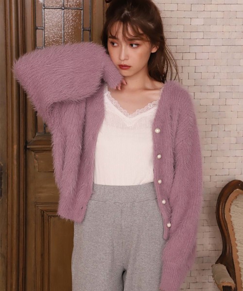 one after another NICE CLAUP(ワンアフターアナザーナイスクラップ)の「【WEB STORE限定】フェザーカーディガン(カーディガン/ボレロ・レディース・オフホワイト/サックスブルー/モカ/ピンク系その他・FREE)」の11枚目の写真