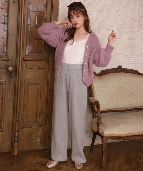 one after another NICE CLAUP(ワンアフターアナザーナイスクラップ)の「【WEB STORE限定】フェザーカーディガン(カーディガン/ボレロ・レディース・オフホワイト/サックスブルー/モカ/ピンク系その他・FREE)」の5枚目の写真