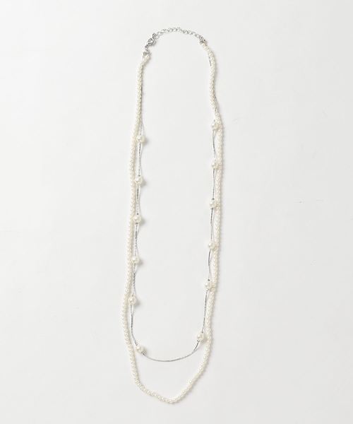 U.Q（ユウキュウ）の「パール2連ネックレス（ネックレス・レディース・シルバー/ゴールド・FREE）」の2枚目の写真