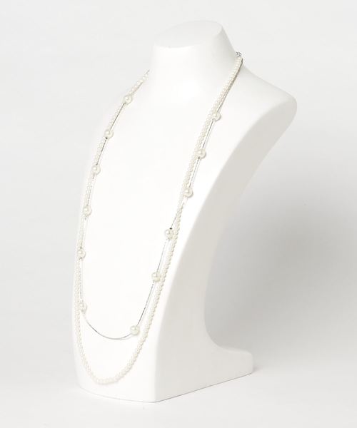 U.Q（ユウキュウ）の「パール2連ネックレス（ネックレス・レディース・シルバー/ゴールド・FREE）」の3枚目の写真