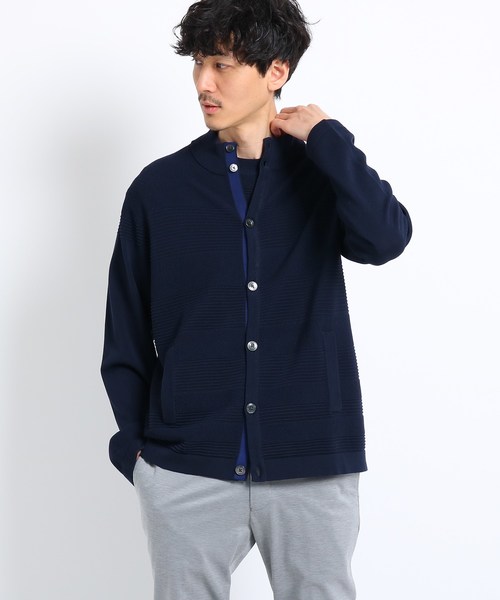 メンズ トップス Takeo ドライ セール Kikuchi タケオキクチ のファッション ニット カーディガン ボレロ Takeo ニット トップス シャドータックボーダーカーディガン カーディガン