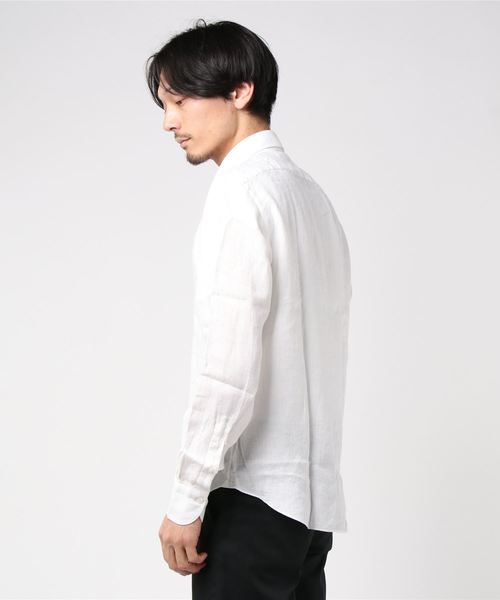 Finamore（フィナモレ）の「FINAMORE / "SIMONE" リネンカラーシャツ（シャツ/ブラウス・メンズ・ホワイト/ネイビー/ラベンダー/ボルドー/スカイブルー・LARGE/MEDIUM/SMALL）」の16枚目の写真