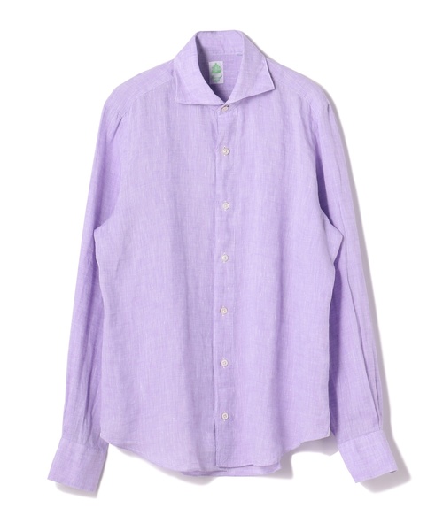 Finamore（フィナモレ）の「FINAMORE / "SIMONE" リネンカラーシャツ（シャツ/ブラウス・メンズ・ホワイト/ネイビー/ラベンダー/ボルドー/スカイブルー・LARGE/MEDIUM/SMALL）」の5枚目の写真