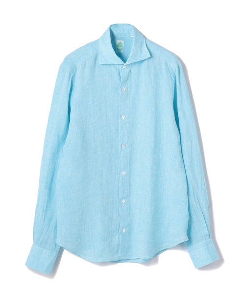 Finamore（フィナモレ）の「FINAMORE / "SIMONE" リネンカラーシャツ（シャツ/ブラウス・メンズ・ホワイト/ネイビー/ラベンダー/ボルドー/スカイブルー・LARGE/MEDIUM/SMALL）」の3枚目の写真