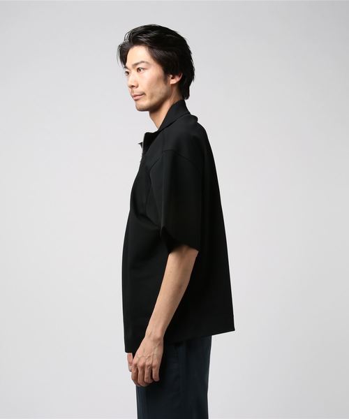 MAISON SPECIAL（メゾンスペシャル）の「プライムビッグハーフジップカットソー 【MAISON SPECIAL/メゾンスペシャル】（Tシャツ/カットソー・メンズ・ブラック/イエロー・46/48）」の4枚目の写真