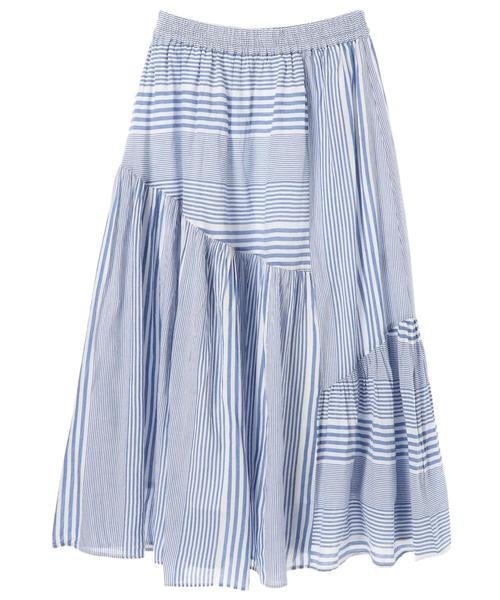 AMERICAN HOLIC（アメリカンホリック）の「アシンメトリー切替ギャザーロングスカート（スカート・レディース・ブラック/パープル/ネイビー/ブラウン/ターコイズブルー/モカ/ストライプ/その他14・FREE）」の15枚目の写真