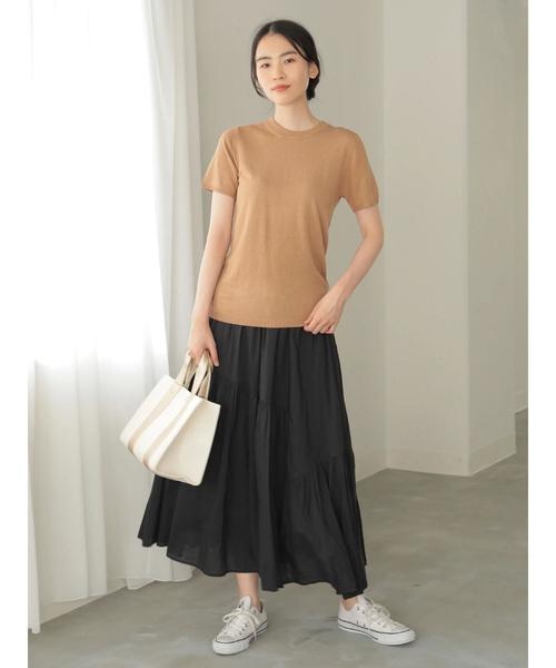 AMERICAN HOLIC（アメリカンホリック）の「アシンメトリー切替ギャザーロングスカート（スカート・レディース・ブラック/パープル/ネイビー/ブラウン/ターコイズブルー/モカ/ストライプ/その他14・FREE）」の18枚目の写真