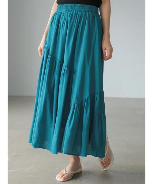 AMERICAN HOLIC（アメリカンホリック）の「アシンメトリー切替ギャザーロングスカート（スカート・レディース・ブラック/パープル/ネイビー/ブラウン/ターコイズブルー/モカ/ストライプ/その他14・FREE）」の20枚目の写真