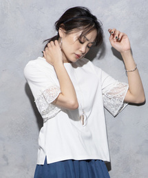 A/C DESIGN BY ALPHA CUBIC | レース袖ブルオーバー(Tシャツ/カットソー)