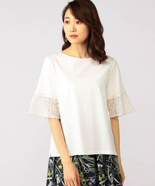 A/C DESIGN BY ALPHA CUBIC（エーシーデザインバイアルファキュービック）の「レース袖ブルオーバー（Tシャツ/カットソー・レディース・オフホワイト/ブラック・M size/L size）」の15枚目の写真