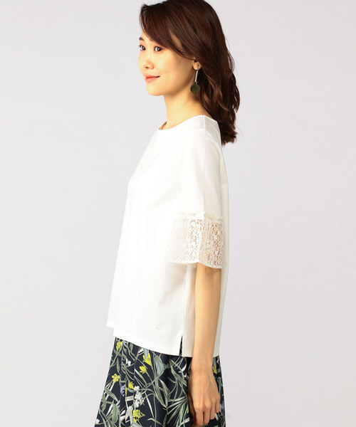 A/C DESIGN BY ALPHA CUBIC（エーシーデザインバイアルファキュービック）の「レース袖ブルオーバー（Tシャツ/カットソー・レディース・オフホワイト/ブラック・M size/L size）」の16枚目の写真