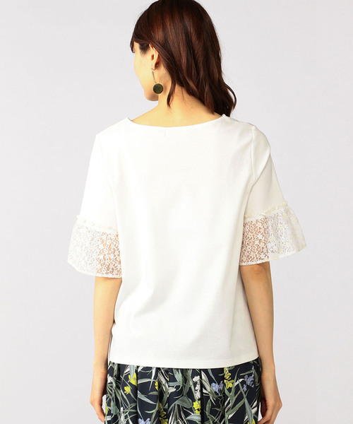 A/C DESIGN BY ALPHA CUBIC（エーシーデザインバイアルファキュービック）の「レース袖ブルオーバー（Tシャツ/カットソー・レディース・オフホワイト/ブラック・M size/L size）」の17枚目の写真