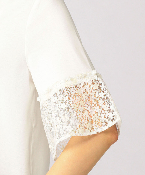 A/C DESIGN BY ALPHA CUBIC（エーシーデザインバイアルファキュービック）の「レース袖ブルオーバー（Tシャツ/カットソー・レディース・オフホワイト/ブラック・M size/L size）」の19枚目の写真