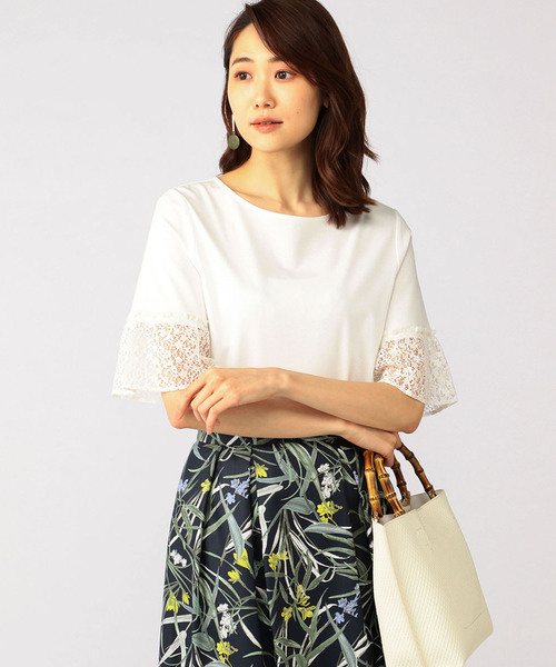 A/C DESIGN BY ALPHA CUBIC（エーシーデザインバイアルファキュービック）の「レース袖ブルオーバー（Tシャツ/カットソー・レディース・オフホワイト/ブラック・M size/L size）」の10枚目の写真