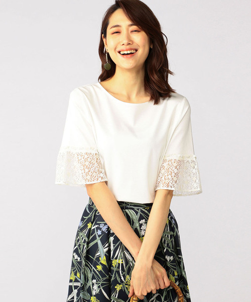 A/C DESIGN BY ALPHA CUBIC（エーシーデザインバイアルファキュービック）の「レース袖ブルオーバー（Tシャツ/カットソー・レディース・オフホワイト/ブラック・M size/L size）」の11枚目の写真