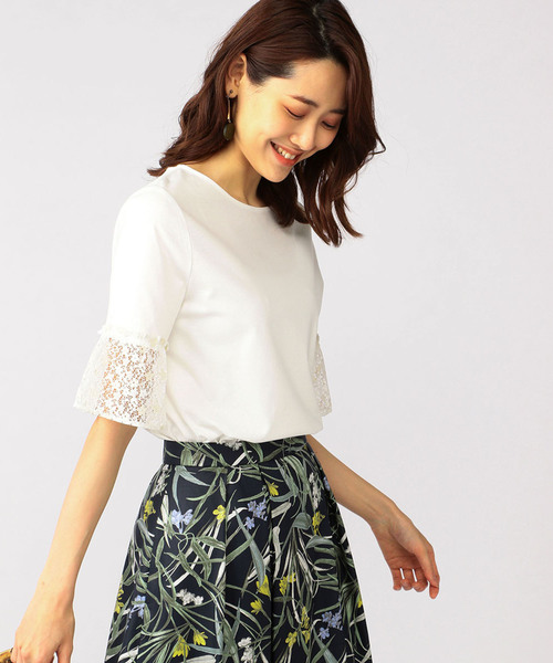 A/C DESIGN BY ALPHA CUBIC（エーシーデザインバイアルファキュービック）の「レース袖ブルオーバー（Tシャツ/カットソー・レディース・オフホワイト/ブラック・M size/L size）」の12枚目の写真