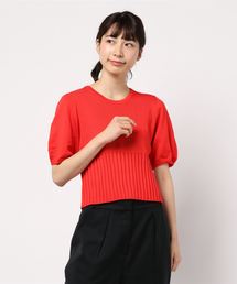 KOBE LETTUCE | ［近藤千尋さんコラボ］編み地切り替えバルーンスリーブサマーリブニット(ニット/セーター)