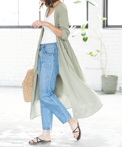 KOBE LETTUCE（コウベレタス）の「リネンタッチカシュクール2Wayガウンマキシワンピース【セットアップOK】（ワンピース・レディース・ブラック/ベージュ/オフホワイト/オレンジ/ライトカーキ/ブラウン/チャコールグレー・FREE）」の6枚目の写真