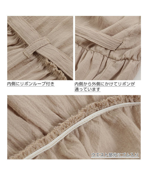 KOBE LETTUCE（コウベレタス）の「リネンタッチカシュクール2Wayガウンマキシワンピース【セットアップOK】（ワンピース・レディース・ブラック/ベージュ/オフホワイト/オレンジ/ライトカーキ/ブラウン/チャコールグレー・FREE）」の14枚目の写真