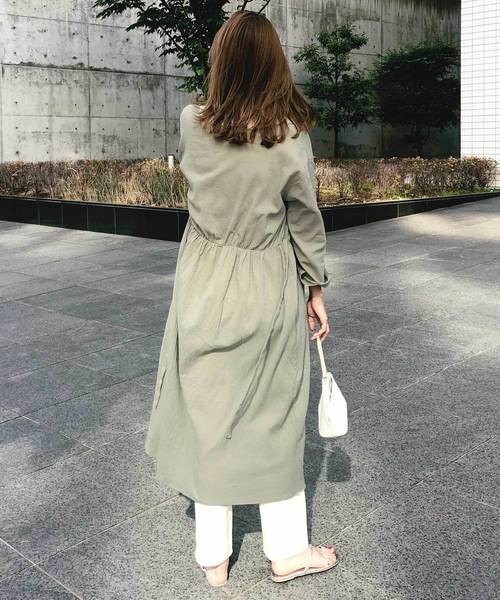 KOBE LETTUCE（コウベレタス）の「リネンタッチカシュクール2Wayガウンマキシワンピース【セットアップOK】（ワンピース・レディース・ブラック/ベージュ/オフホワイト/オレンジ/ライトカーキ/ブラウン/チャコールグレー・FREE）」の15枚目の写真