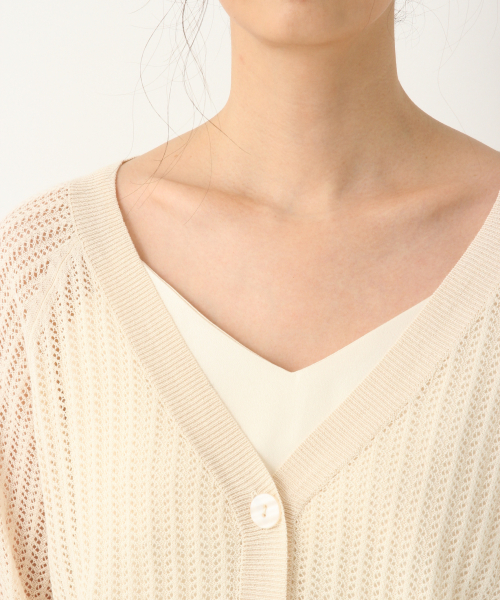 GLOBAL WORK（グローバルワーク）の「洗えるスカシアミカーディガン/843829（カーディガン/ボレロ・レディース・ホワイト/ベージュ/ブラック・LARGE/MEDIUM）」の10枚目の写真