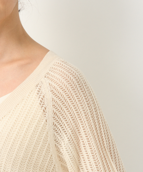 GLOBAL WORK（グローバルワーク）の「洗えるスカシアミカーディガン/843829（カーディガン/ボレロ・レディース・ホワイト/ベージュ/ブラック・LARGE/MEDIUM）」の11枚目の写真