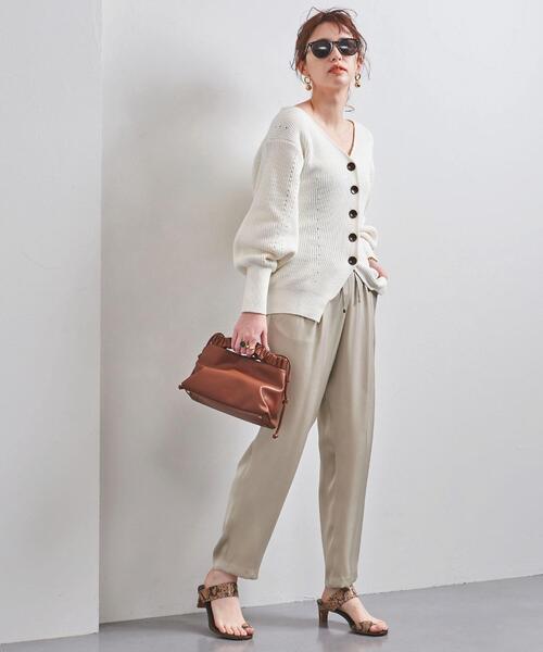 UNITED ARROWS（ユナイテッドアローズ）の「UWSC ドローストリング タックパンツ†（その他パンツ・レディース・ブラック/ナチュラル/ライム・36/34/38）」の3枚目の写真