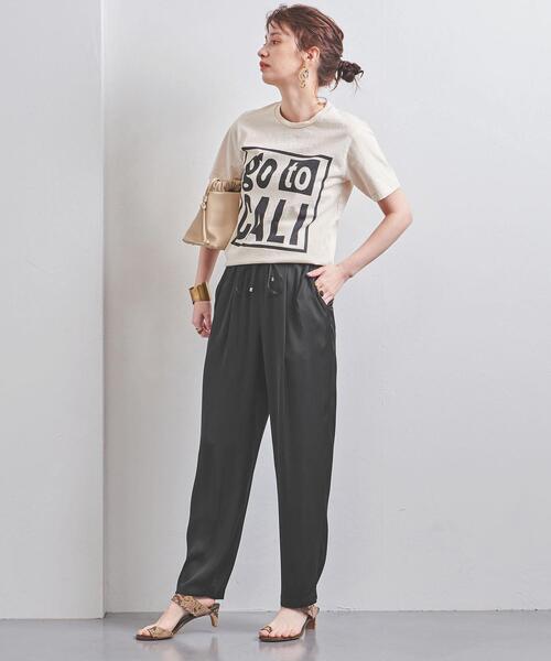 UNITED ARROWS（ユナイテッドアローズ）の「UWSC ドローストリング タックパンツ†（その他パンツ・レディース・ブラック/ナチュラル/ライム・36/34/38）」の2枚目の写真